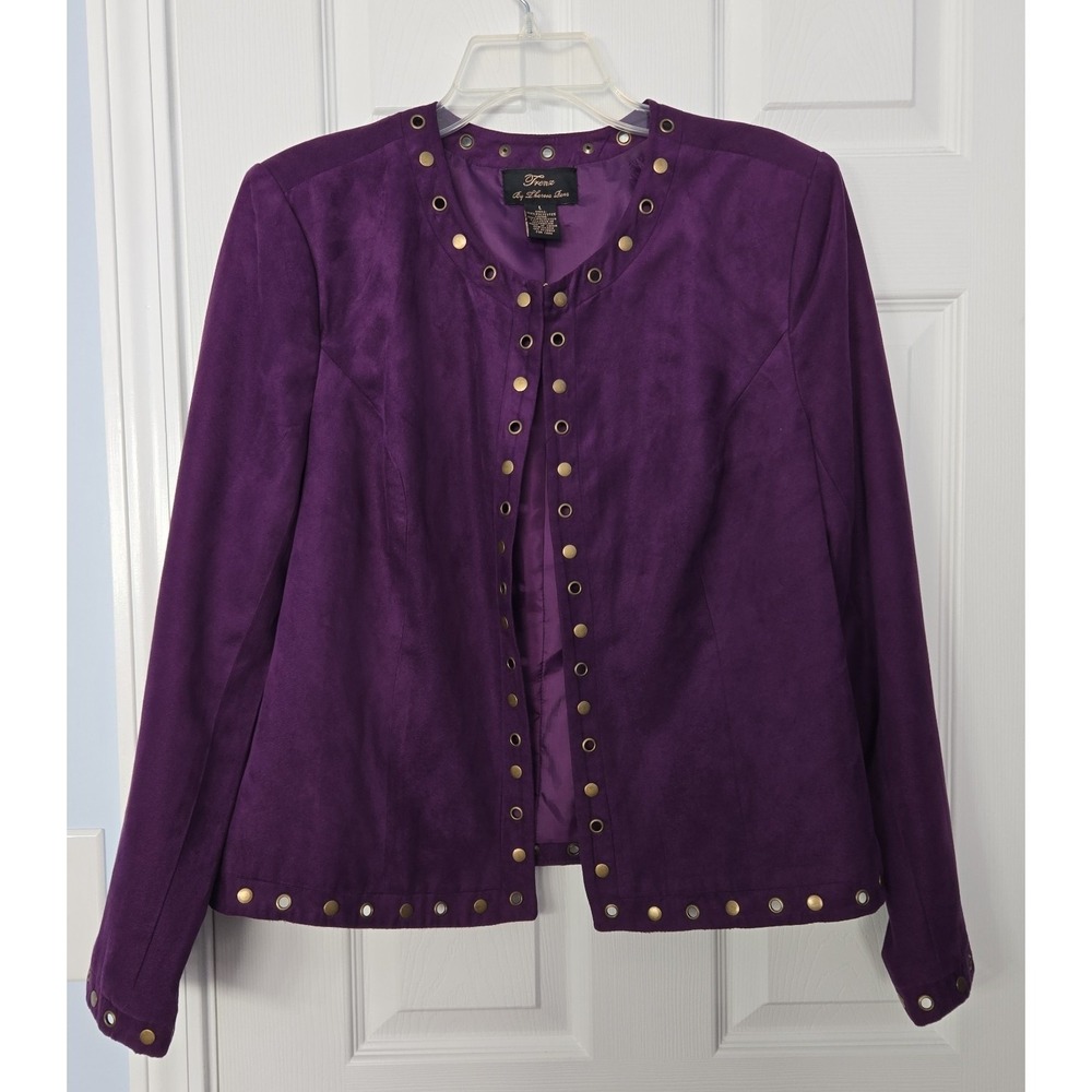 Trenz Brand  Womans Blazer Size Large Faux Soft Suede Fabric